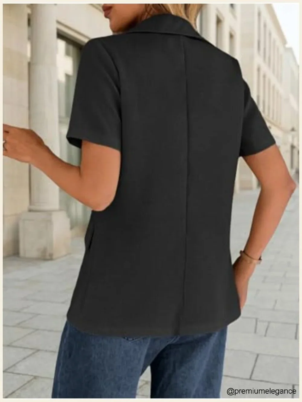 Mina Self Short Sleeve Blazer for Women Casual Work